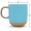 Elanze Designs Speckled 16 ounce Ceramic Mugs With Metallic Handle Set of 4, Blue