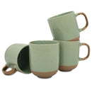 Elanze Designs Speckled 16 ounce Ceramic Mugs With Metallic Handle Set of 4, Green