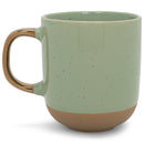 Elanze Designs Speckled 16 ounce Ceramic Mugs With Metallic Handle Set of 4, Green