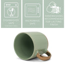 Elanze Designs Speckled 16 ounce Ceramic Mugs With Metallic Handle Set of 4, Green