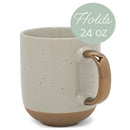 Elanze Designs Speckled 16 ounce Ceramic Mugs With Metallic Handle Set of 4, Grey