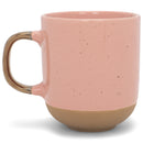 Elanze Designs Speckled 16 ounce Ceramic Mugs With Metallic Handle Set of 4, Pink