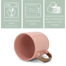 Elanze Designs Speckled 16 ounce Ceramic Mugs With Metallic Handle Set of 4, Pink