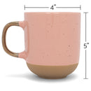 Elanze Designs Speckled 16 ounce Ceramic Mugs With Metallic Handle Set of 4, Pink