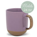 Elanze Designs Speckled 16 ounce Ceramic Mugs With Metallic Handle Set of 4, Purple
