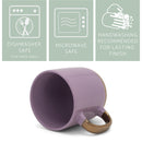 Elanze Designs Speckled 16 ounce Ceramic Mugs With Metallic Handle Set of 4, Purple