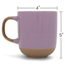 Elanze Designs Speckled 16 ounce Ceramic Mugs With Metallic Handle Set of 4, Purple