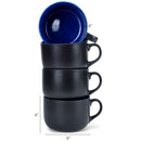 Elanze Designs Large Color Pop 24 ounce Ceramic Jumbo Soup Mugs Set of 4, Cobalt Blue