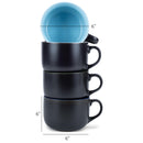 Elanze Designs Large Color Pop 24 ounce Ceramic Jumbo Soup Mugs Set of 4, Blue Green White