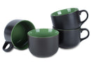 Elanze Designs Large Color Pop 24 ounce Ceramic Jumbo Soup Mugs Set of 4, Green