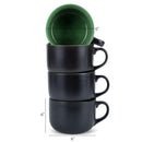 Elanze Designs Large Color Pop 24 ounce Ceramic Jumbo Soup Mugs Set of 4, Green