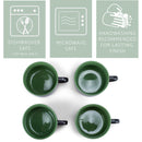 Elanze Designs Large Color Pop 24 ounce Ceramic Jumbo Soup Mugs Set of 4, Green