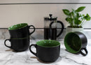 Elanze Designs Large Color Pop 24 ounce Ceramic Jumbo Soup Mugs Set of 4, Green