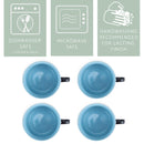 Elanze Designs Large Color Pop 24 ounce Ceramic Jumbo Soup Mugs Set of 4, Ice Blue