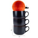 Elanze Designs Large Color Pop 24 ounce Ceramic Jumbo Soup Mugs Set of 4, Orange