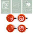 Elanze Designs Large Color Pop 24 ounce Ceramic Jumbo Soup Mugs Set of 4, Orange