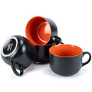 Elanze Designs Large Color Pop 24 ounce Ceramic Jumbo Soup Mugs Set of 4, Orange