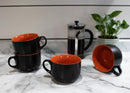 Elanze Designs Large Color Pop 24 ounce Ceramic Jumbo Soup Mugs Set of 4, Orange