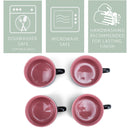 Elanze Designs Large Color Pop 24 ounce Ceramic Jumbo Soup Mugs Set of 4, Pink