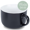 Elanze Designs Large Color Pop 24 ounce Ceramic Jumbo Soup Mugs Set of 4, White