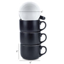 Elanze Designs Large Color Pop 24 ounce Ceramic Jumbo Soup Mugs Set of 4, White