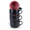 Elanze Designs Large Color Pop 24 ounce Ceramic Jumbo Soup Mugs Set of 4, Red Orange Yellow Pink
