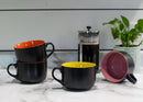 Elanze Designs Large Color Pop 24 ounce Ceramic Jumbo Soup Mugs Set of 4, Red Orange Yellow Pink