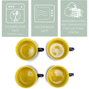 Elanze Designs Large Color Pop 24 ounce Ceramic Jumbo Soup Mugs Set of 4, Yellow