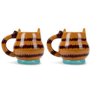 100 North Orange Cat 18 ounce Glossy Ceramic Character Mugs Pack of 2