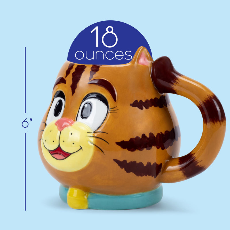 100 North Orange Cat 18 ounce Glossy Ceramic Character Mug