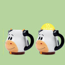 100 North Black and White Cow 18 ounce Glossy Ceramic Character Mugs Pack of 2