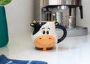 100 North Black and White Cow 18 ounce Glossy Ceramic Character Mugs Pack of 2