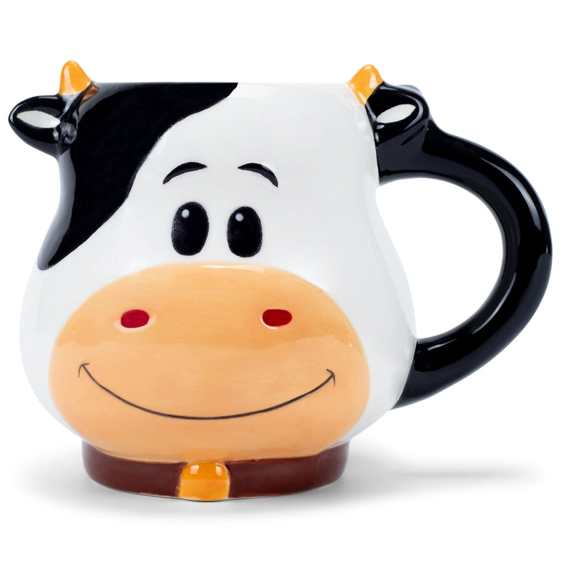 100 North Black and White Cow 18 ounce Glossy Ceramic Character Mug