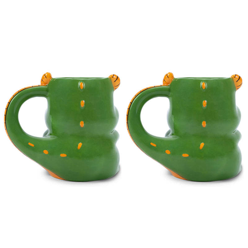 100 North Green Dragon 17 ounce Glossy Ceramic Character Mugs Pack of 2