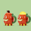 100 North Pumpkin Jack O'Lantern 16 ounce Glossy Ceramic Character Mugs Pack of 2