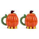 100 North Pumpkin Jack O'Lantern 16 ounce Glossy Ceramic Character Mugs Pack of 2