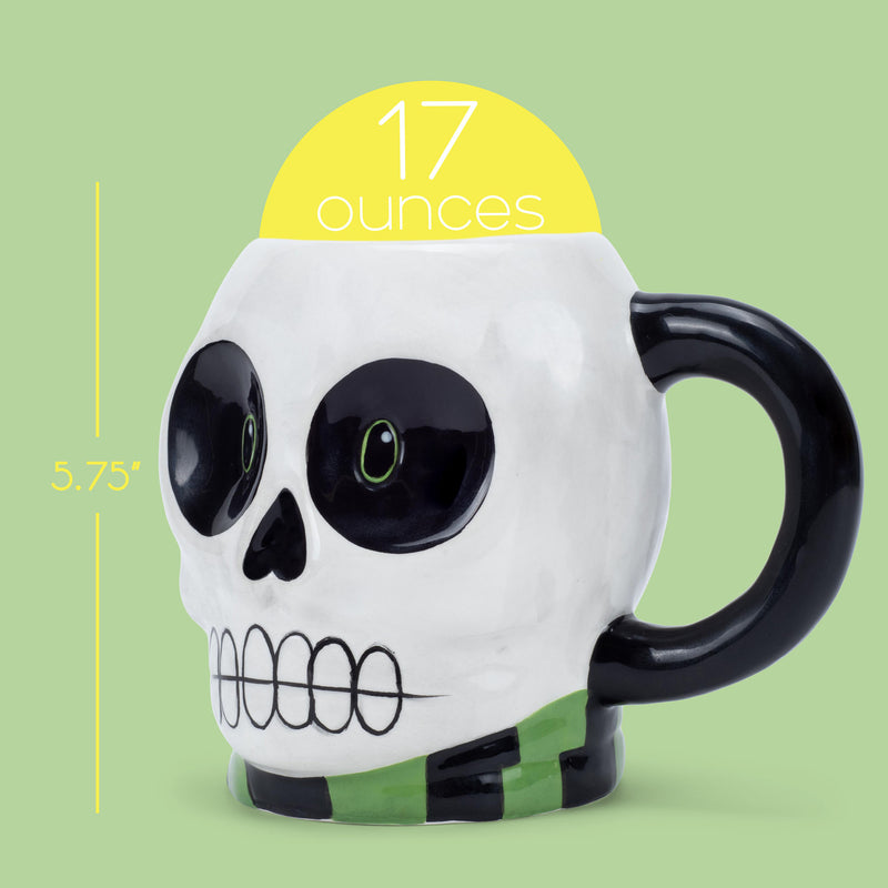 100 North Skull 17 ounce Glossy Ceramic Halloween Character Mug