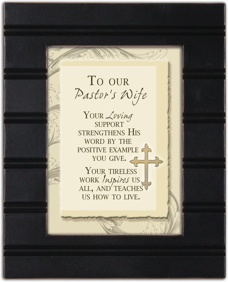 Pastors Wife Your Loving Support 8 x 10 Distressed Black Accent Picture Frame Plaque