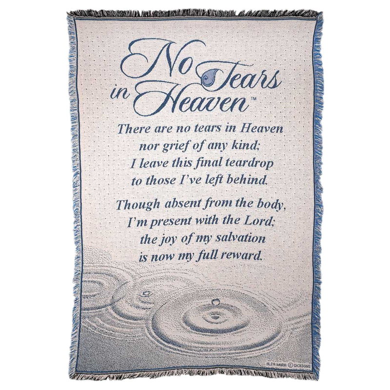 Dicksons No Tears in Heaven Memorial 46 x 68 All Cotton Tapestry Throw Blanket