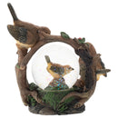 Yellow Sparrow Bird Family Figurine 45MM Glitter Water Globe Decoration