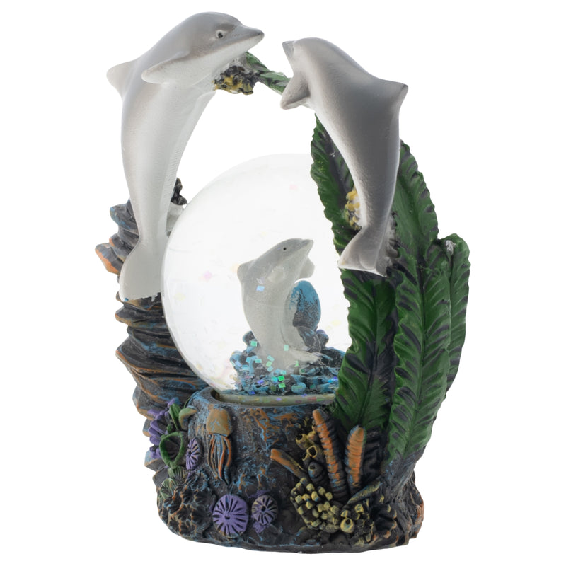 Coral Reef Dolphin Family Figurine 45MM Glitter Water Globe Decoration