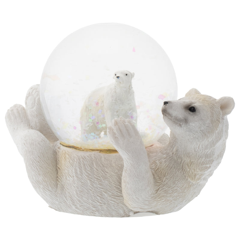 White Polar Bear Family Figurine 45MM Glitter Water Globe Decoration