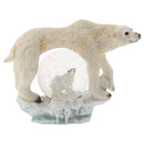 Front view of White Polar Bear Figurine Glitter Snow Globe