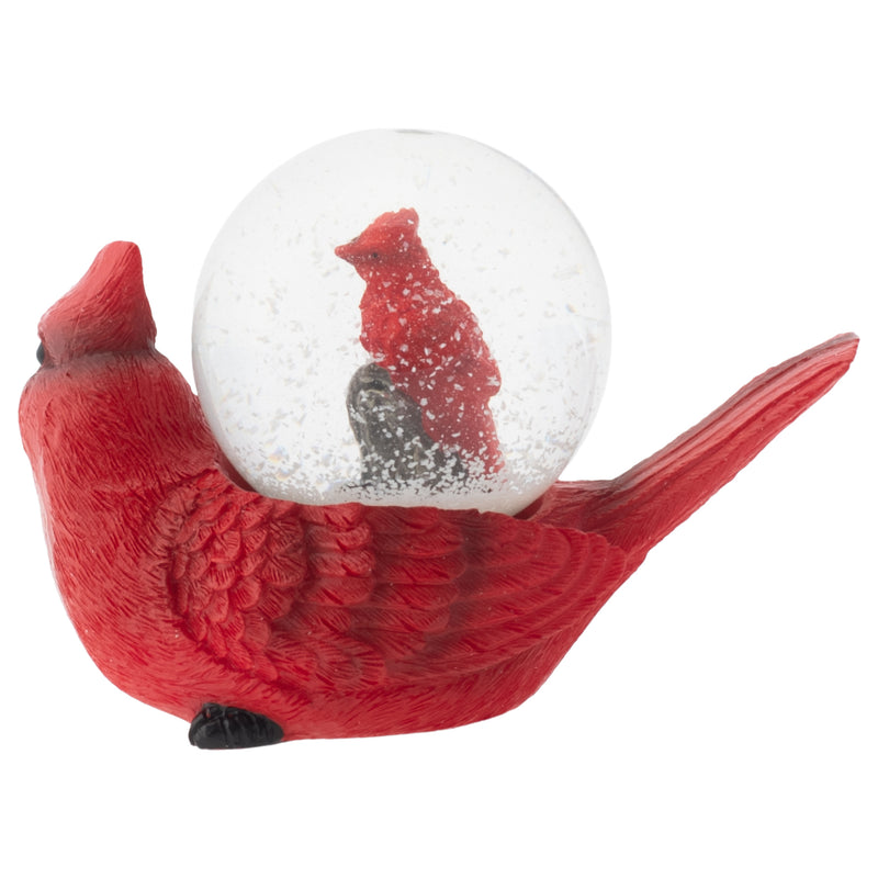 Mommy Red Cardinal and Baby Figurine 45MM Glitter Water Globe Decoration