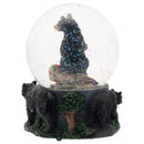Black Bear Friend Couple 100MM Musical Water Globe Plays Tune Born Free