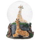Giraffe Friend Couple 100MM Musical Water Globe Plays Tune Born Free
