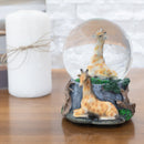 Giraffe Friend Couple 100MM Musical Water Globe Plays Tune Born Free