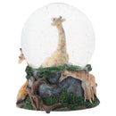 Giraffe Friend Couple 100MM Musical Water Globe Plays Tune Born Free