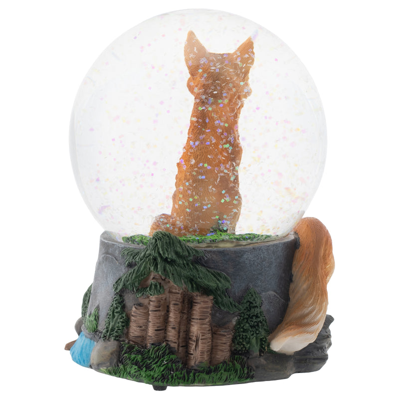 Clever Fox Friends 100MM Musical Water Globe Plays Tune Born Free