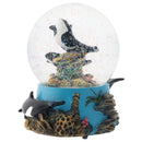 Coral Reef Orca Pod 100MM Musical Water Globe Plays Tune Wonderful World
